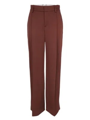 Vince High-Waist Fluid Satin Wide-Leg Trouser in Dark Rosewood