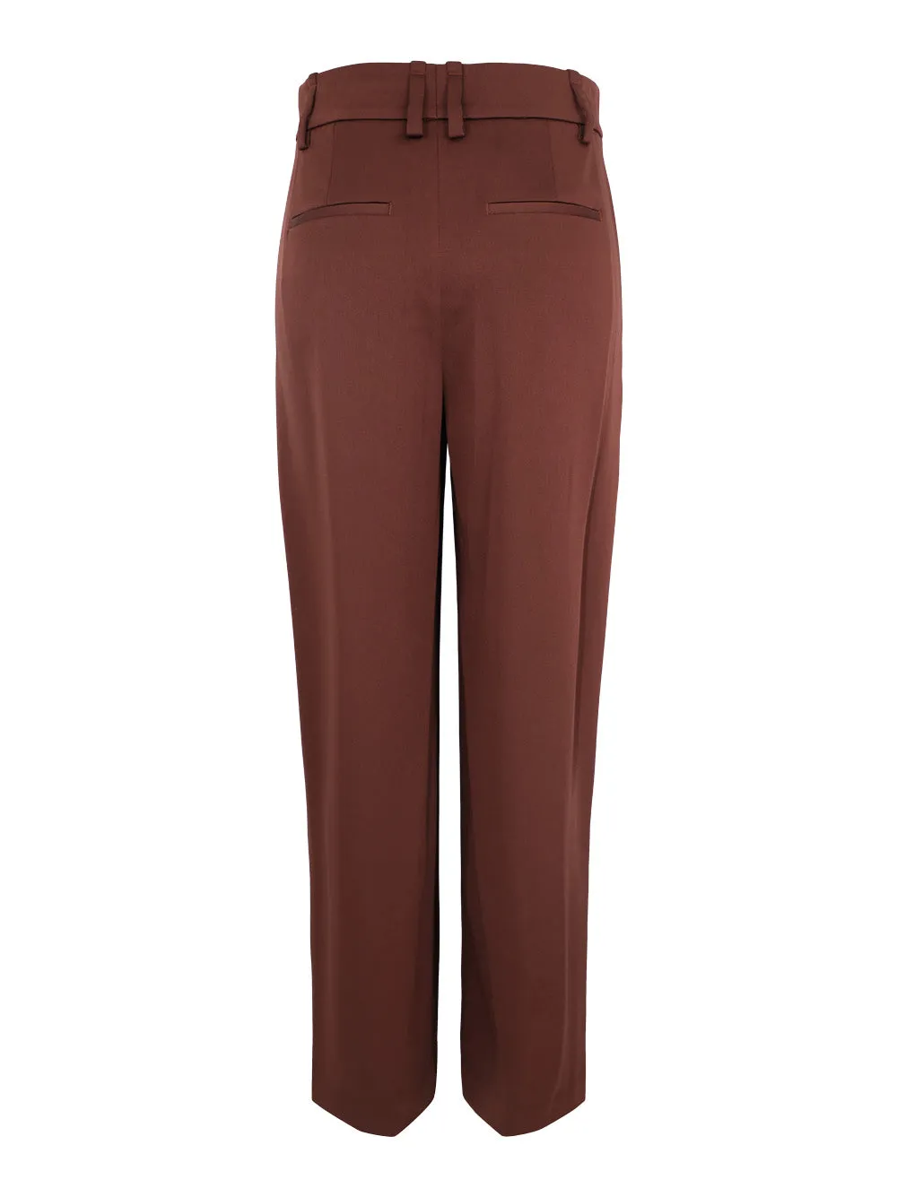 Vince High-Waist Fluid Satin Wide-Leg Trouser in Dark Rosewood