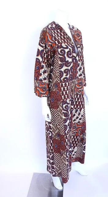 Vintage 70's Batik Caftan Dress