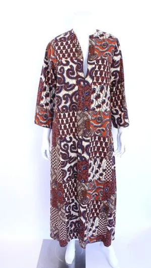 Vintage 70's Batik Caftan Dress
