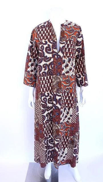 Vintage 70's Batik Caftan Dress