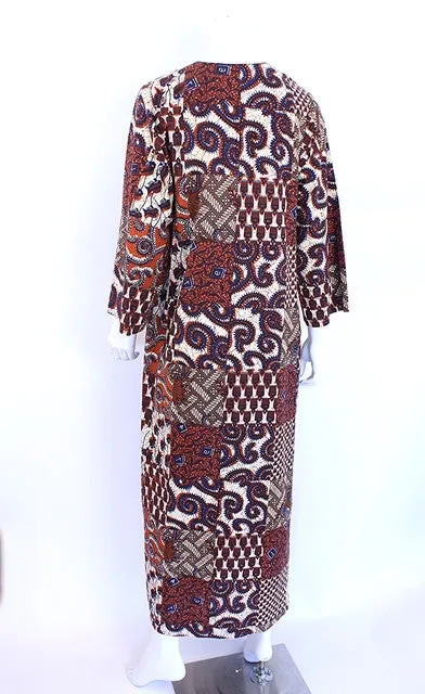 Vintage 70's Batik Caftan Dress