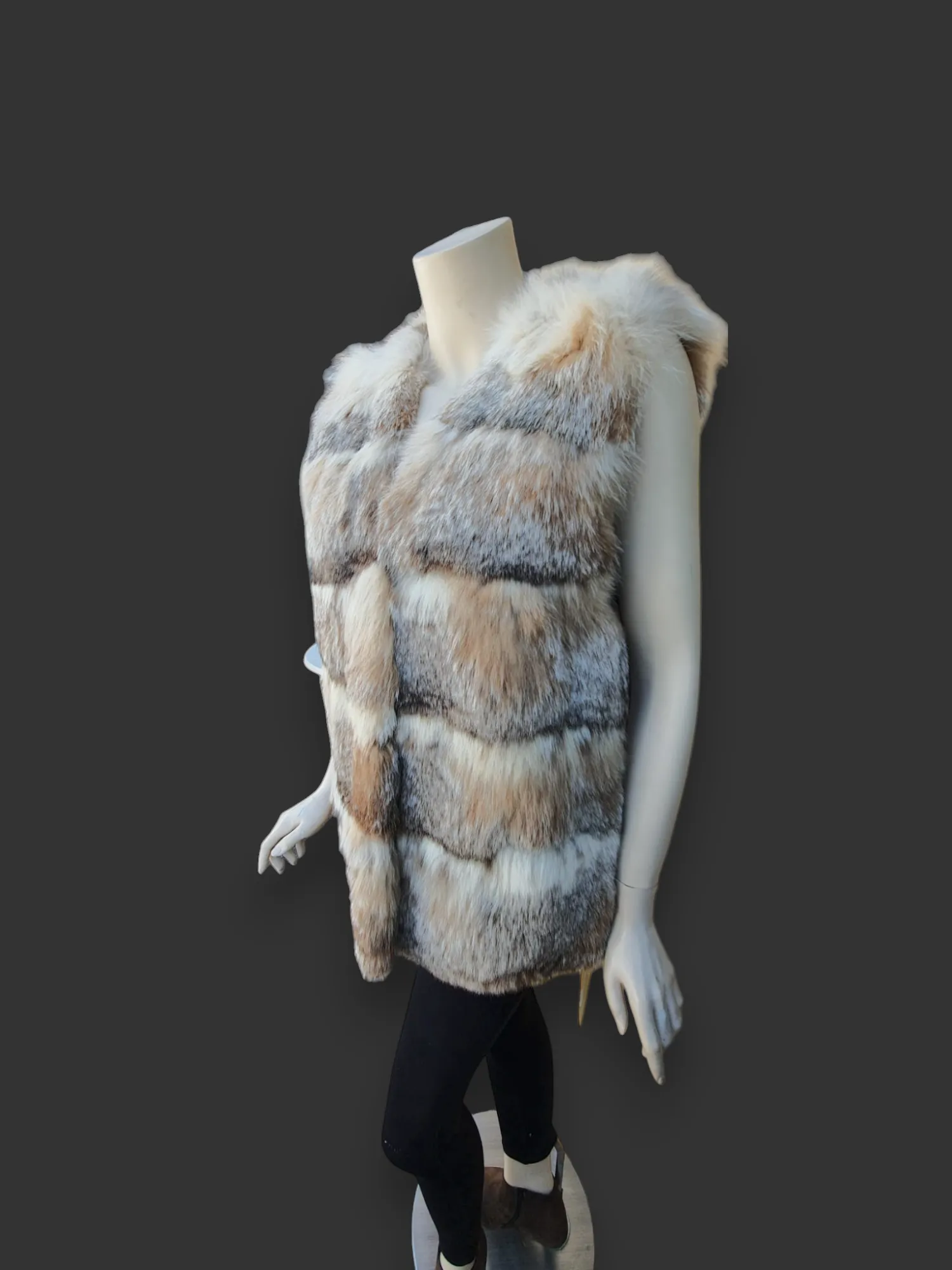 Vintage Horizontal Canadian Lynx Vest -Medium