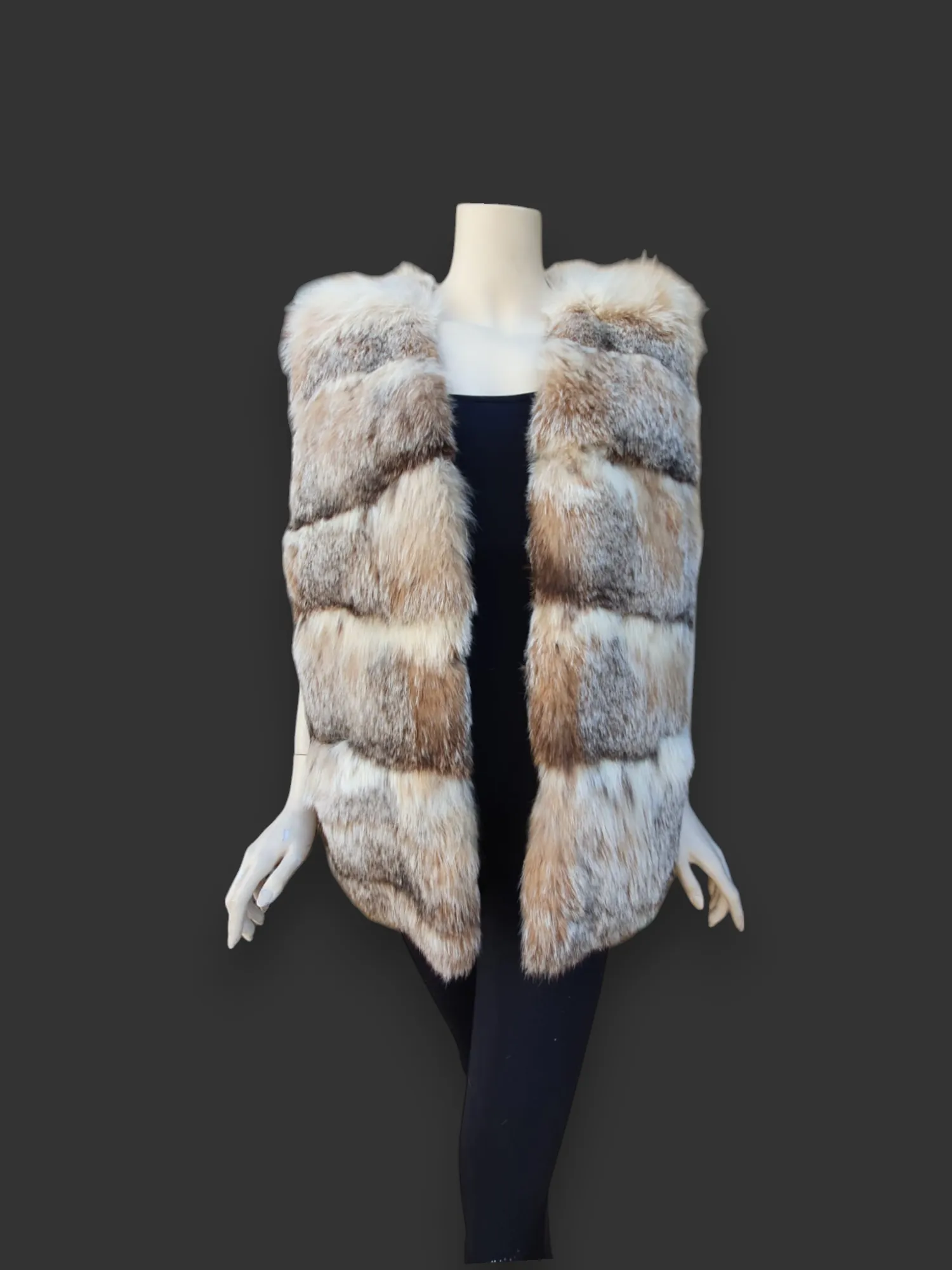 Vintage Horizontal Canadian Lynx Vest -Medium