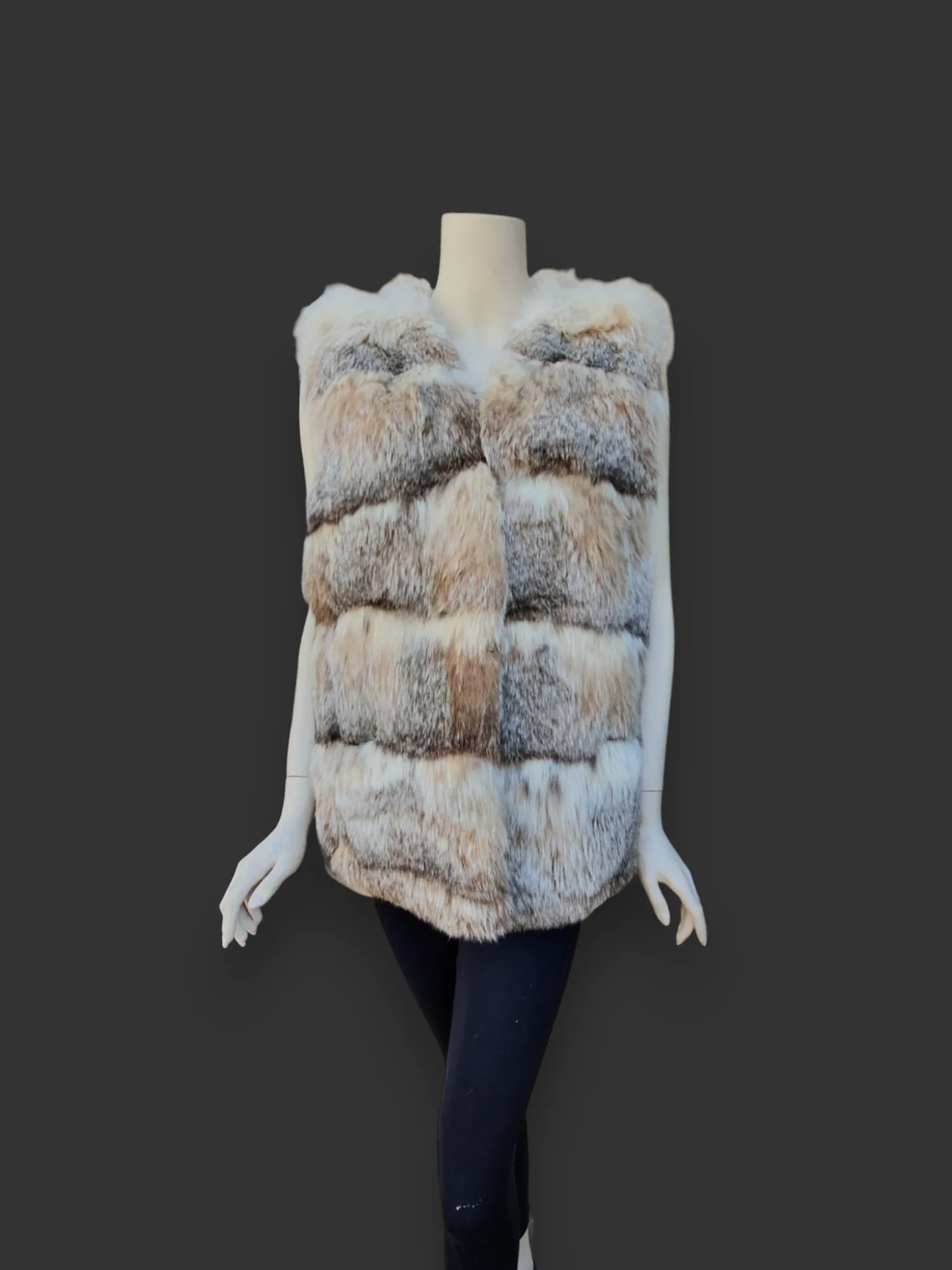 Vintage Horizontal Canadian Lynx Vest -Medium