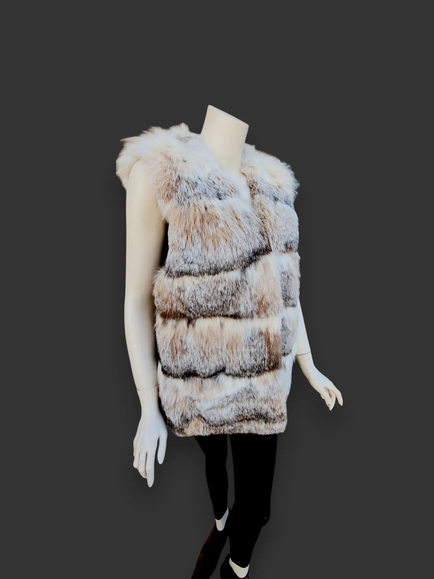 Vintage Horizontal Canadian Lynx Vest -Medium