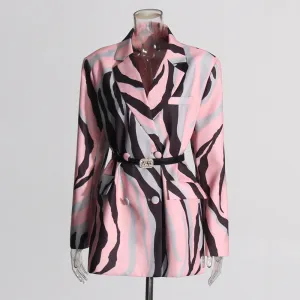 Vintage Spliced Button Blazer