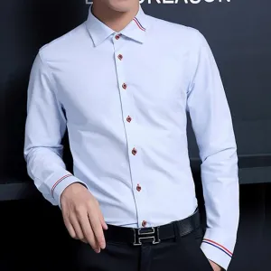 West Louis™ Designer Cotton Slim Fit Dress Shirt