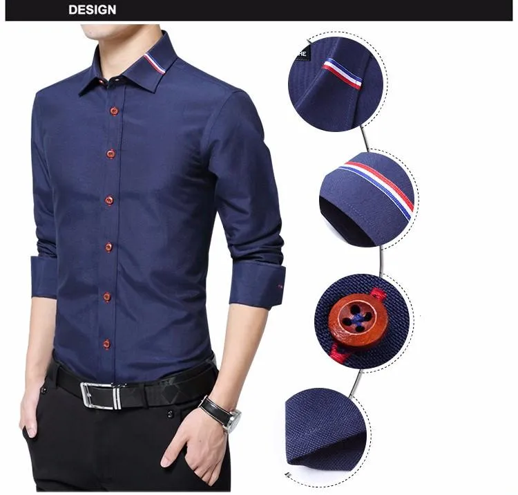 West Louis™ Designer Cotton Slim Fit Dress Shirt