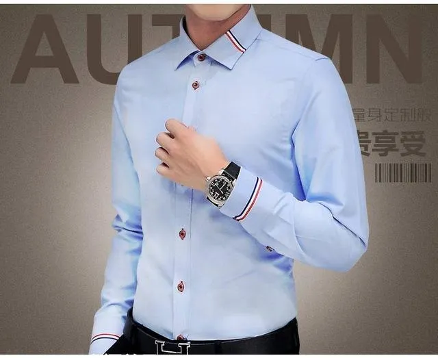 West Louis™ Designer Cotton Slim Fit Dress Shirt