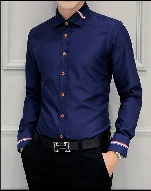 West Louis™ Designer Cotton Slim Fit Dress Shirt