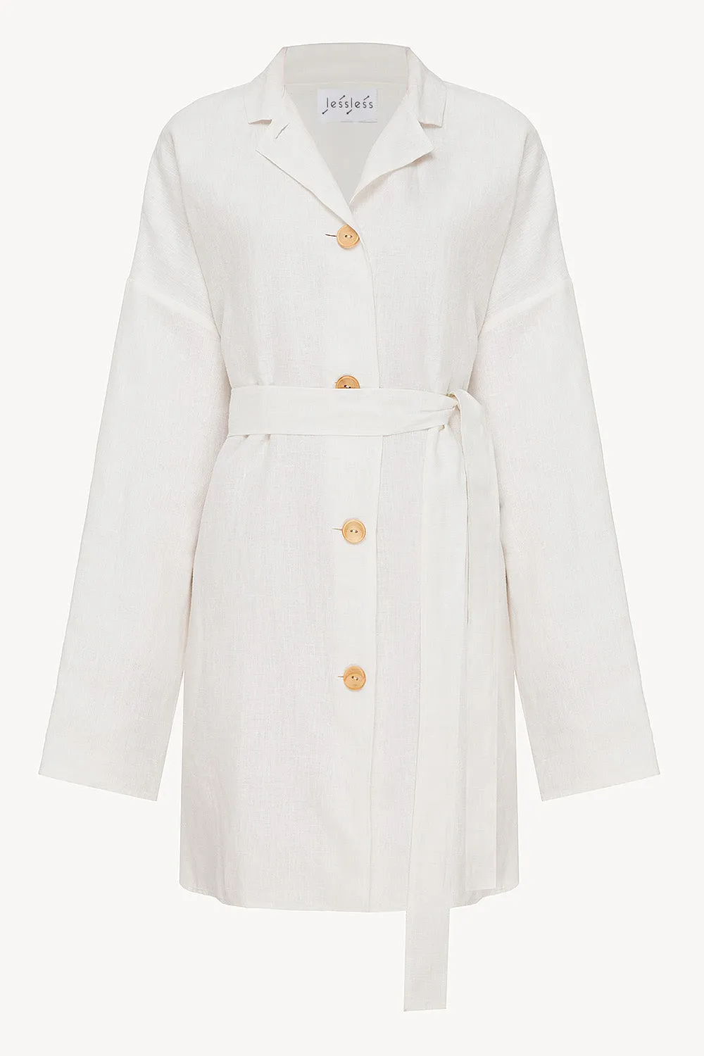 White unisex linen overshirt