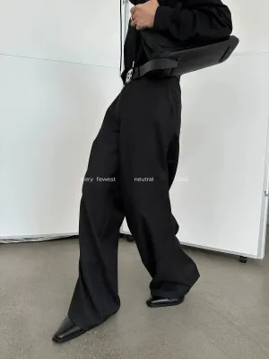 Wide-Leg Multi-layer Pleated Pants