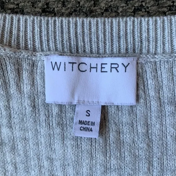 Witchery grey ribbed knit dress size S