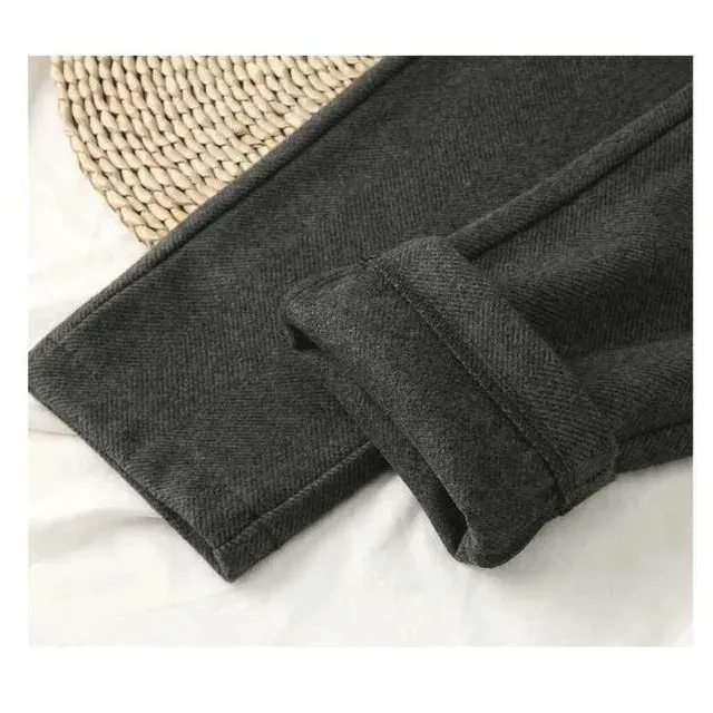 Women's High-Waisted Woolen Harem Pencil Pants