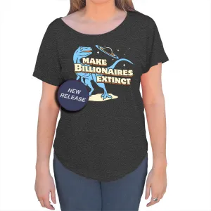 Women's Make Billionaires Extinct Scoop Neck T-Shirt