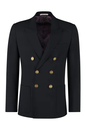 Wool blend double-breasted jacket