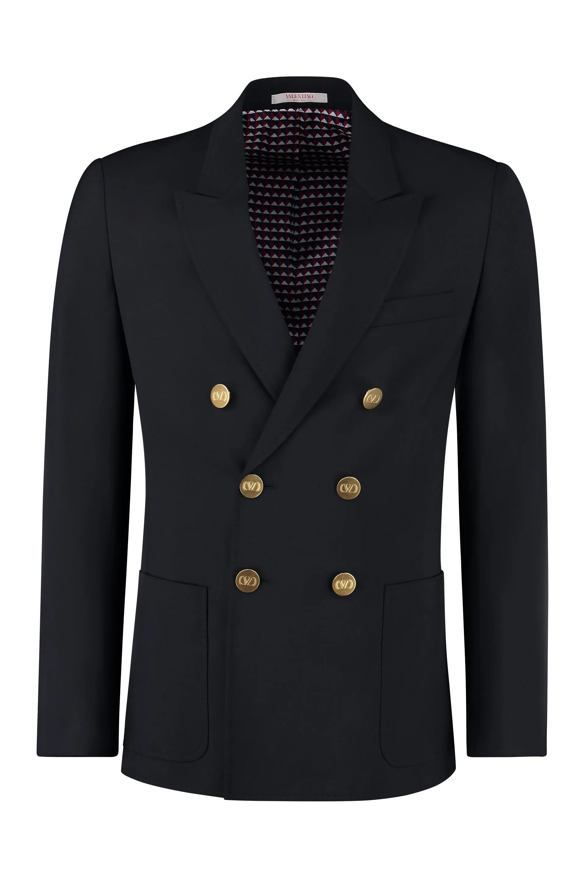 Wool blend double-breasted jacket