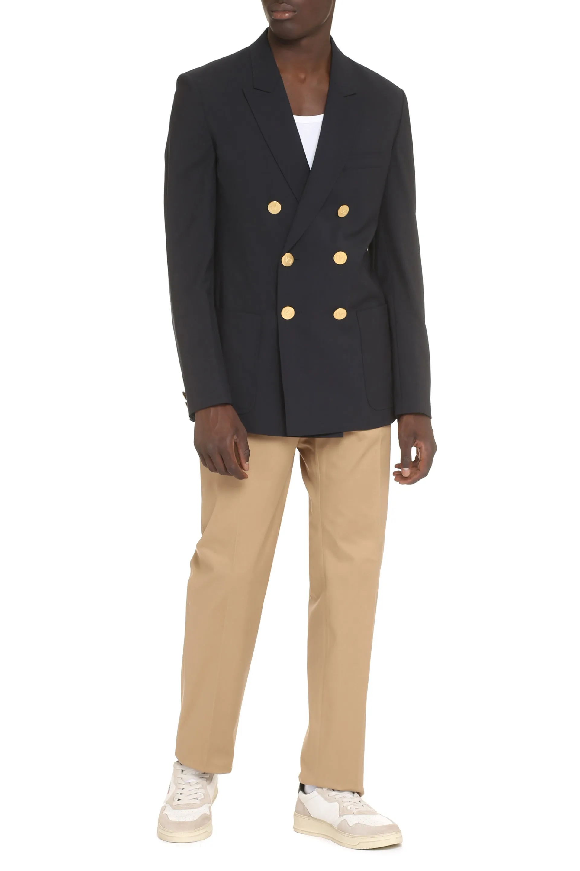 Wool blend double-breasted jacket