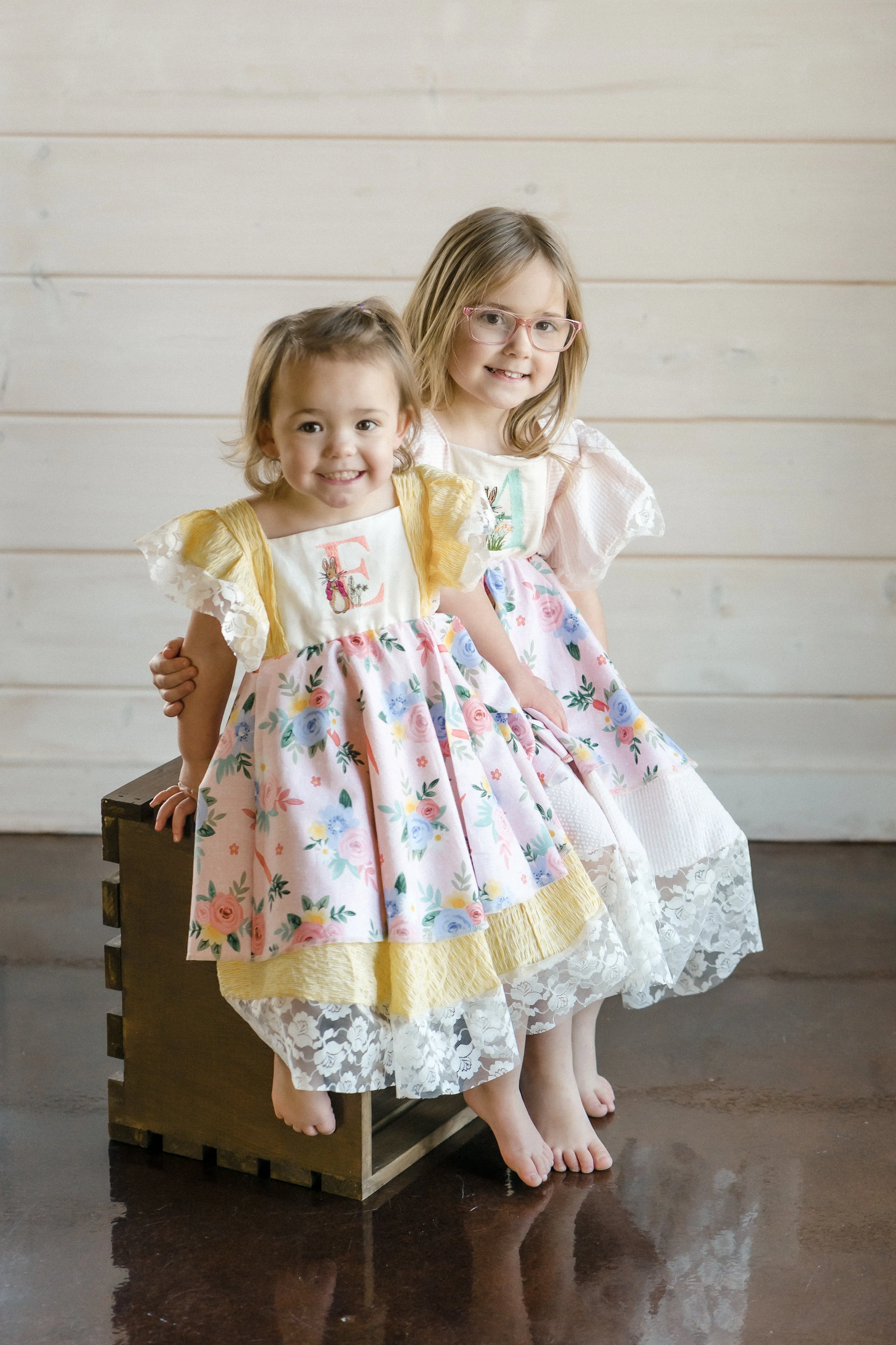 Yellow Seersucker Peter Rabbit Floral Dress