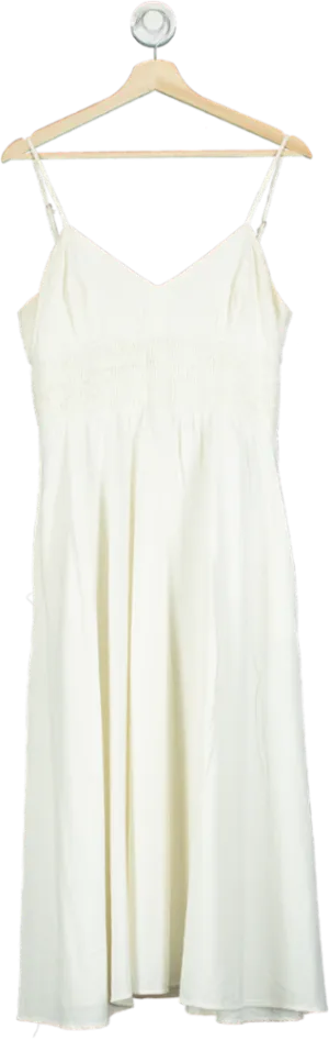 ZARA Cream Linen Blend Dress UK L