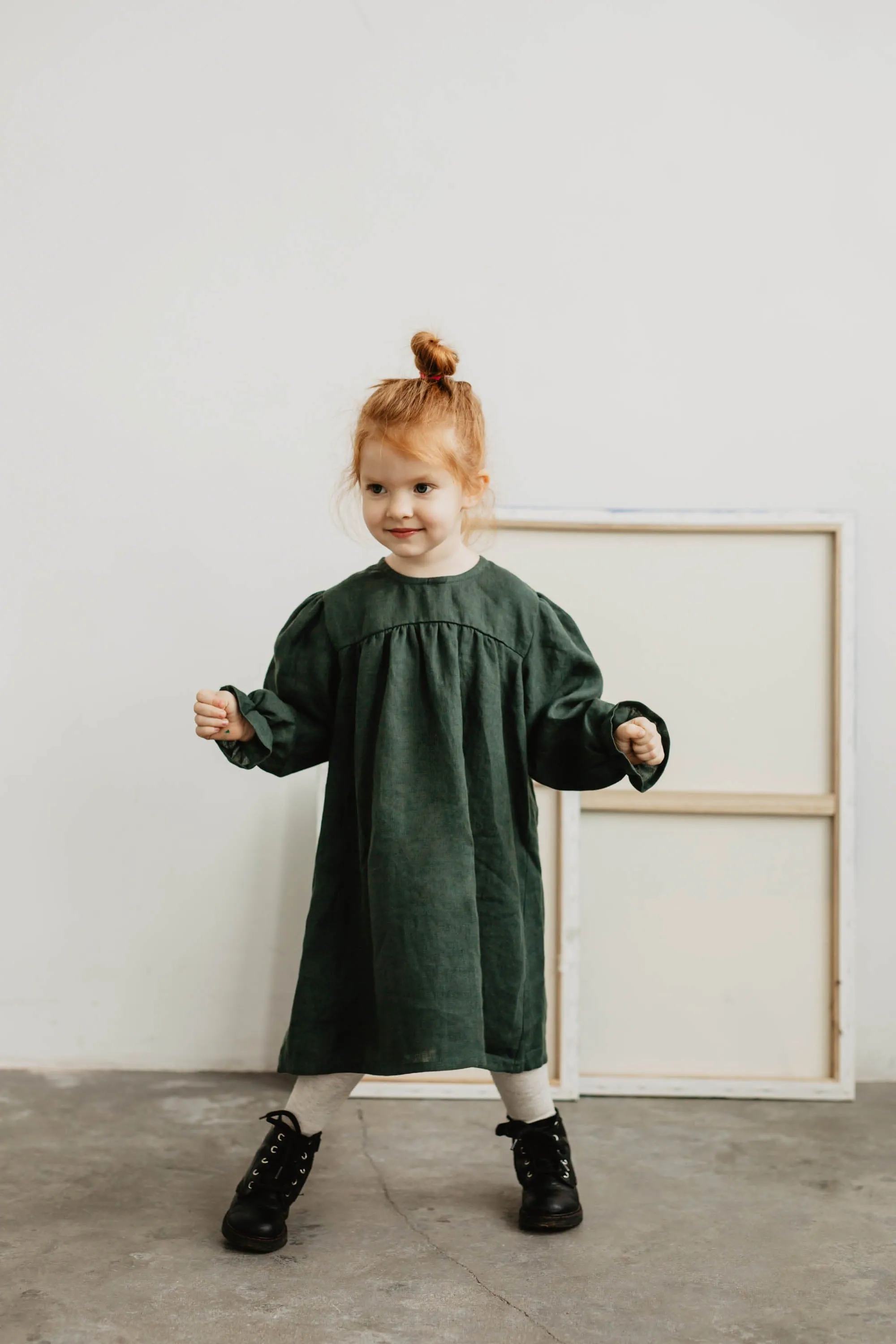 Zemyna Girls Linen Dress | Multiple Colours