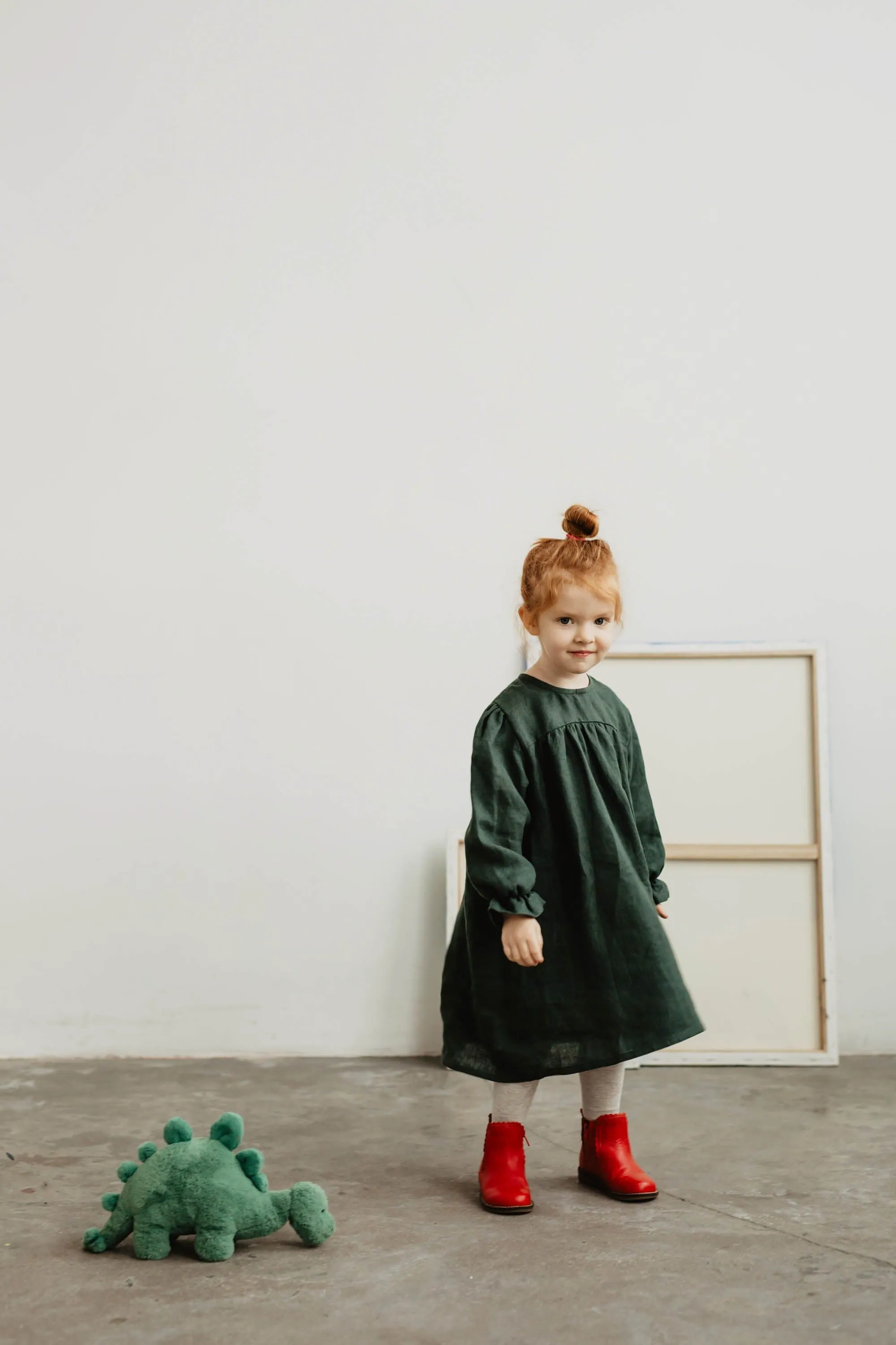 Zemyna Girls Linen Dress | Multiple Colours