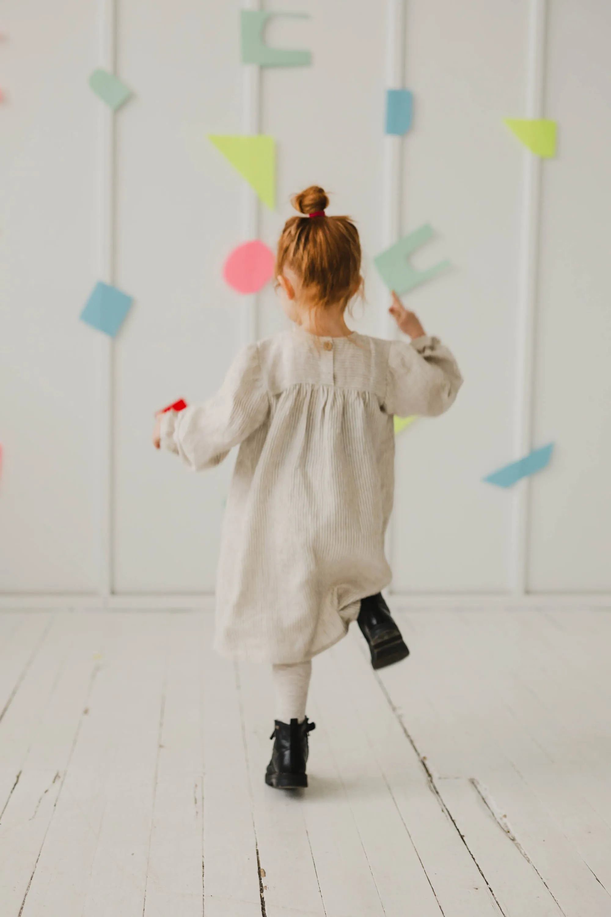 Zemyna Girls Linen Dress | Multiple Colours