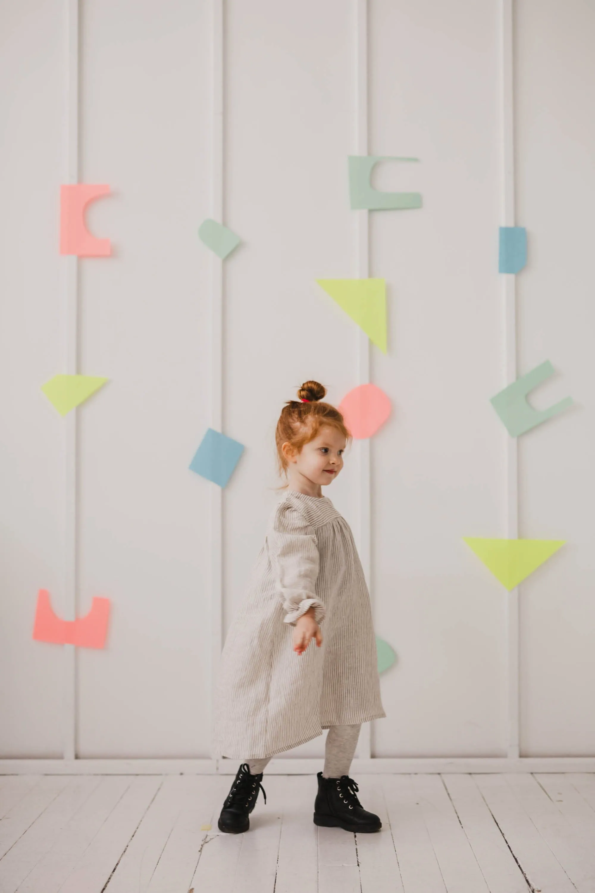 Zemyna Girls Linen Dress | Multiple Colours