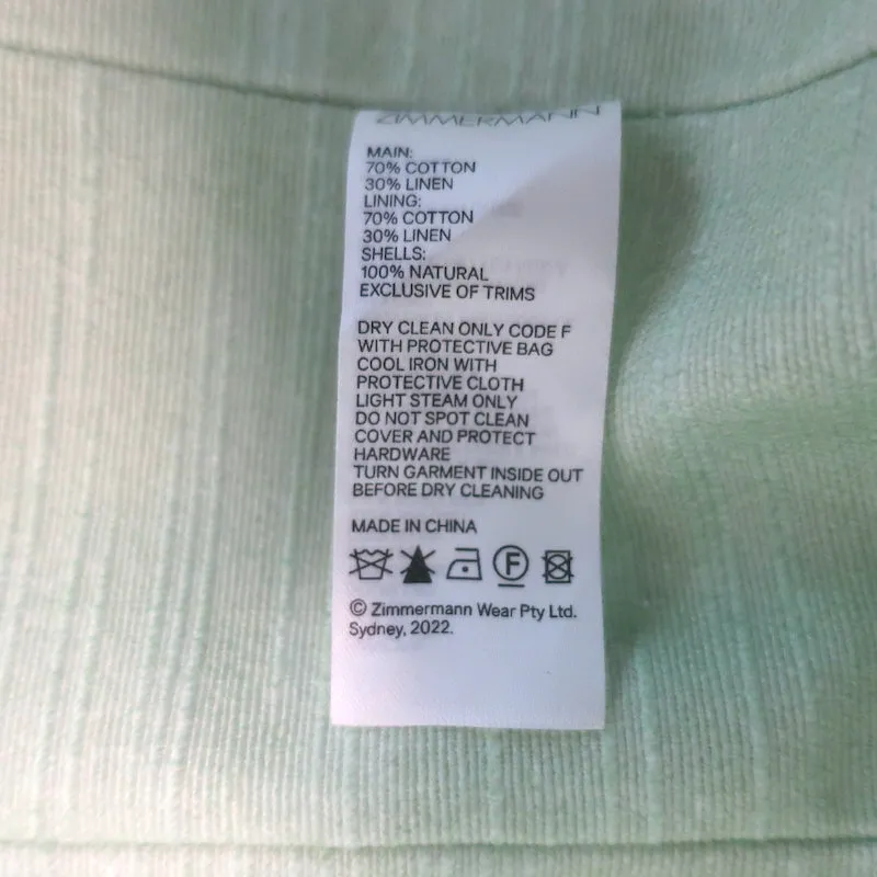Zimmermann Coaster Strapless Structured Midi Dress Poster Print Size 2 NEW